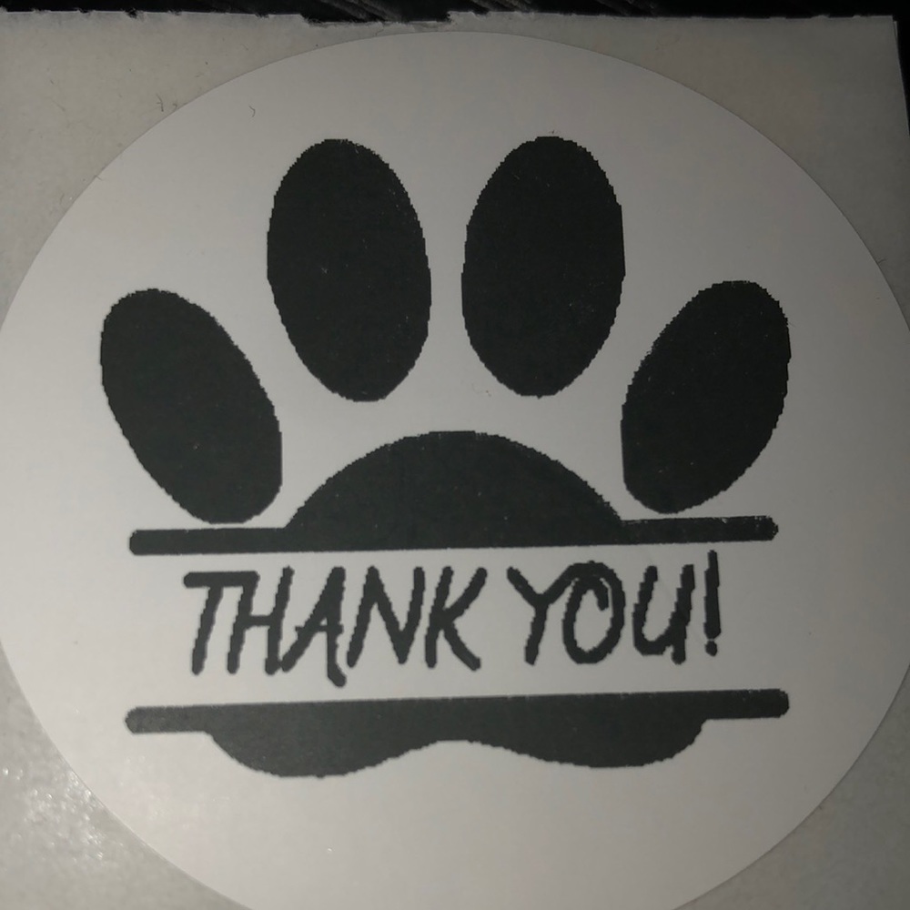 100 Thank You dog stickers 🐾